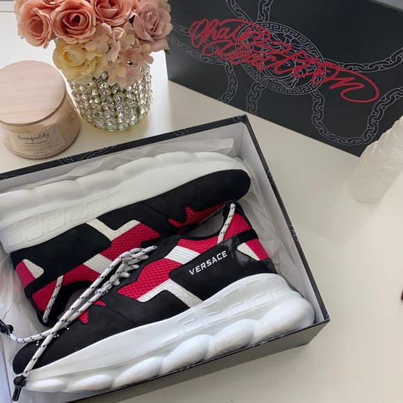 versace chain reactions Other - Men’s Versace Chain Reaction 2 Blk/Fuchsia sz 47
